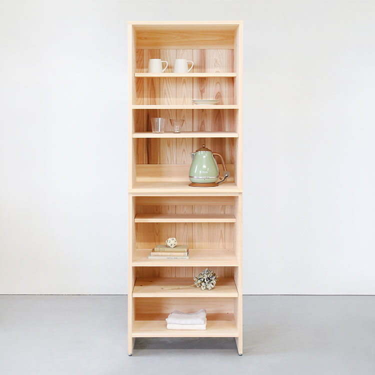 出し入れしやすい「shelf」 キッチンボード C　キッチン収納　ひのき　シンプル　木製