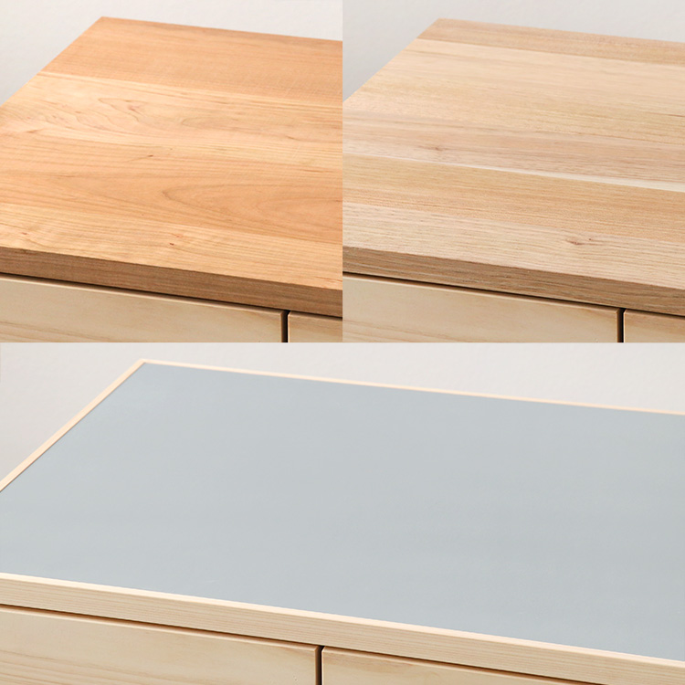 選べる、3種の天板オプション キッチンカウンター B　キッチン収納　ひのき　シンプル　木製