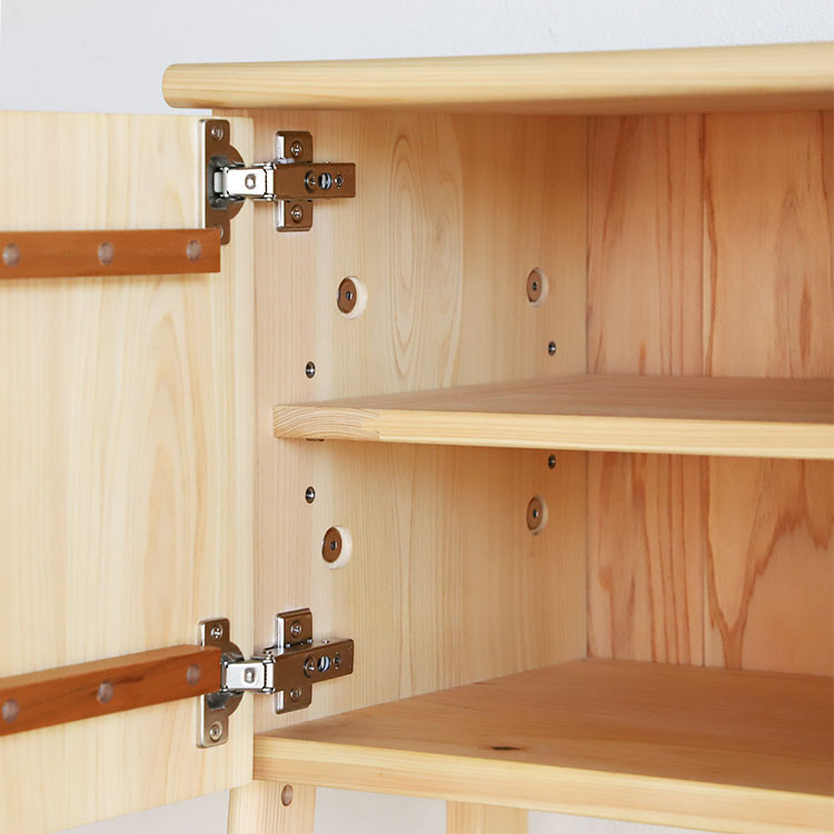 上段は3段階の可動棚 キッチンラック O60 キッチン 収納 台所 キッチン収納 ひのき シンプル 木製