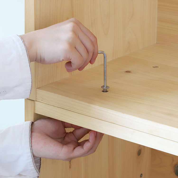 本棚として使う場合 金具で簡単に設置可能 ロフトベッドL 本棚タイプSS ひのき ベッド 収納 シンプル 木製