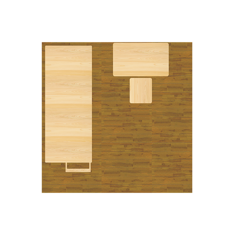 省スペースにレイアウトできるセミシングルサイズ ロフトベッドL 本棚タイプSS ひのき ベッド 収納 シンプル 木製