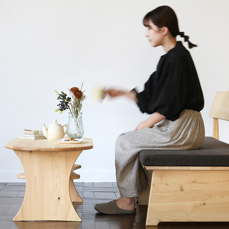 ひのき×ソファに座りながら使いやすい、ほどよい高さ ローテーブル C100 ひのき リビング テーブル ひのき シンプル 木製