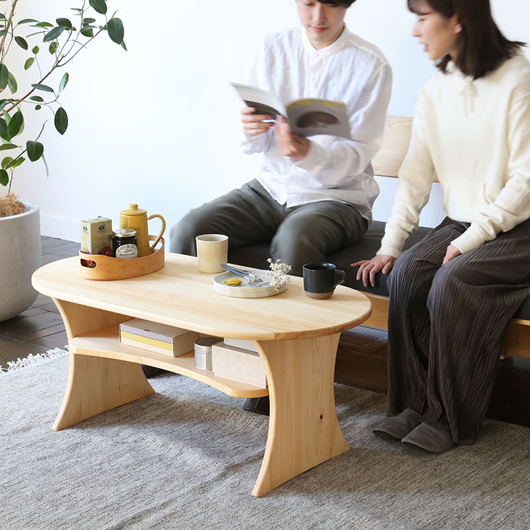 天板は1-2人で使いやすい広さ ローテーブル C100 ひのき リビング テーブル ひのき シンプル 木製