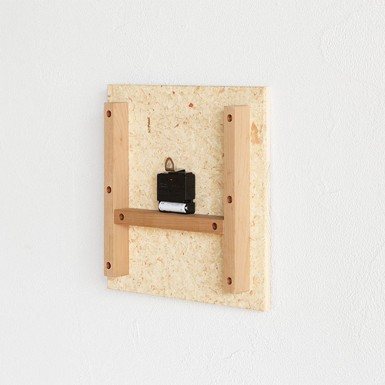 リパーパスボードを使った 裏面まで環境に配慮したつくり モザイクパネル clock dot ひのき 時計 シンプル 木製 壁掛け