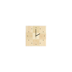 モザイクパネル clock dot ひのき 時計 シンプル 木製 壁掛け