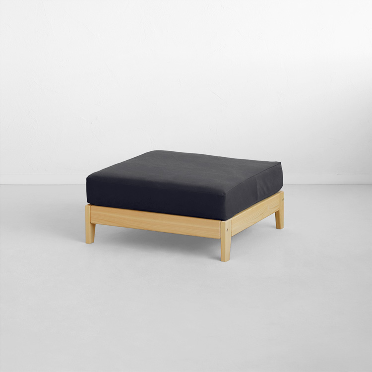 洗えるゆったりオットマン S1.4 帆布 ひのき ソファ シンプル 木製