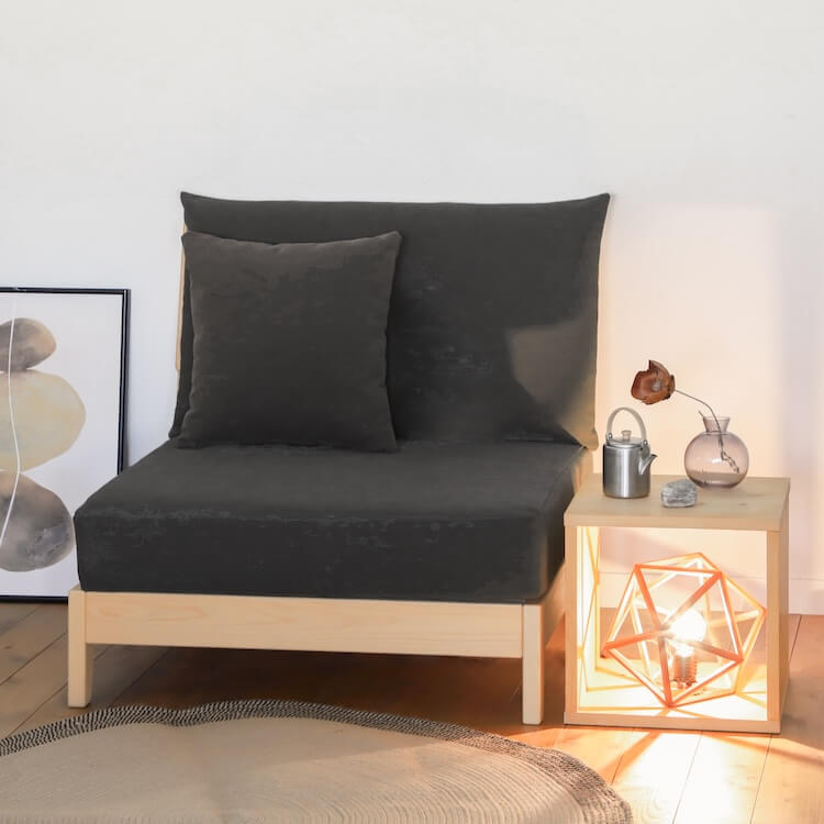 洗えるゆったりオットマン S1.4 帆布 ひのき ソファ シンプル 木製