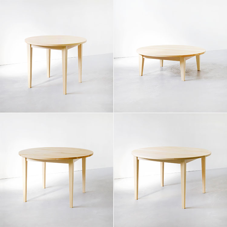 ラウンドテーブル | 上質な国産無垢材のダイニングテーブル | すこやかな無垢の家具 XYL (キシル)