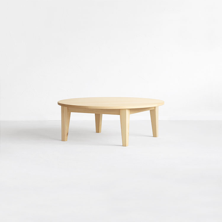 充実4サイズ展開 シンプルなラウンドテーブルのロータイプ ラウンドテーブル D hinoki 90 ロータイプ ひのき ダイニングテーブル シンプル 木製