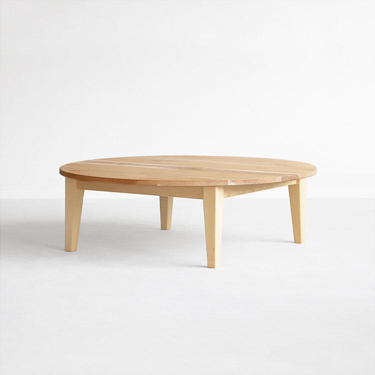 充実4サイズ展開 ぬくもり感じるくるみのローテーブル ラウンドテーブル D kurumi 110 ロータイプ くるみ ダイニングテーブル シンプル 木製