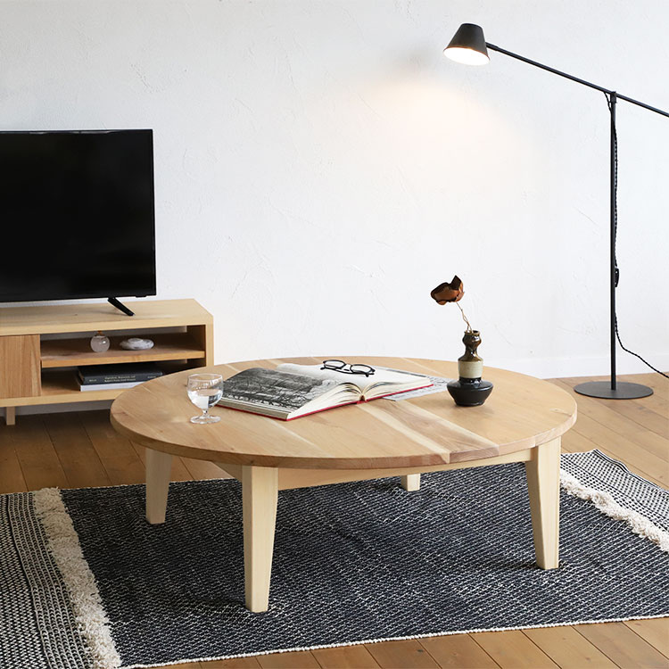 ラウンドテーブル D kurumi 110 ロータイプ くるみ ダイニングテーブル シンプル 木製
