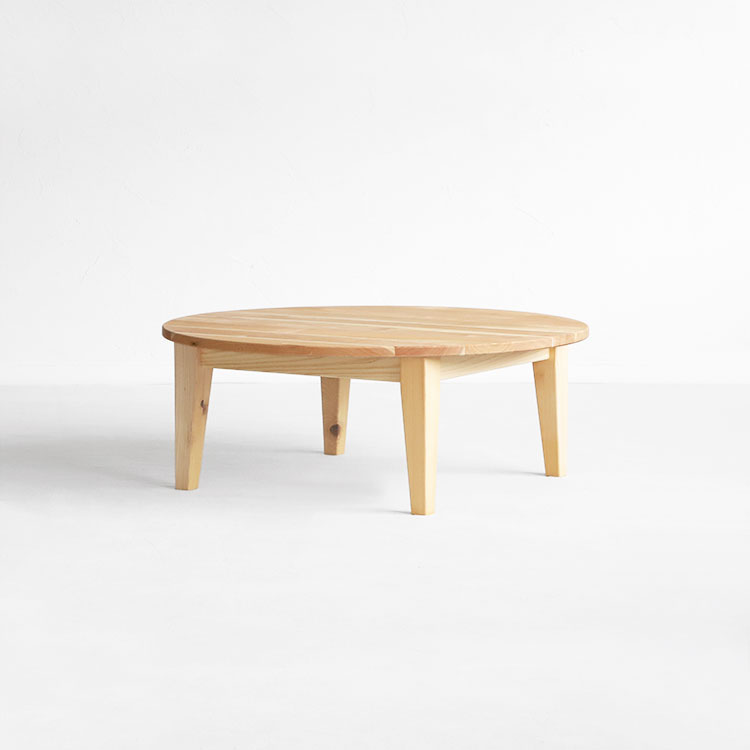 充実4サイズ展開 ぬくもり感じるくるみのローテーブル ラウンドテーブル D kurumi 90 ロータイプ くるみ ダイニングテーブル シンプル 木製