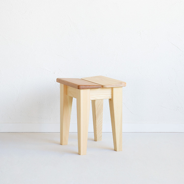 サクラ×ひのき 特別なツートンカラーのスツール サクラスツール 40 ひのき さくら 椅子 シンプル 木製