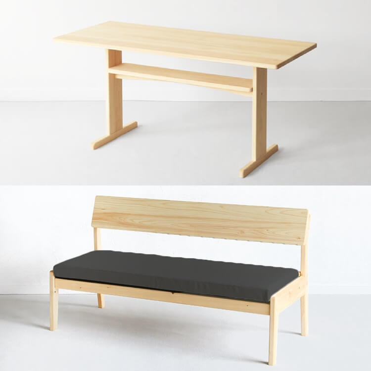 ロースタイルダイニング 送料無料 オーガニック ひのき シンプル 国産 木製