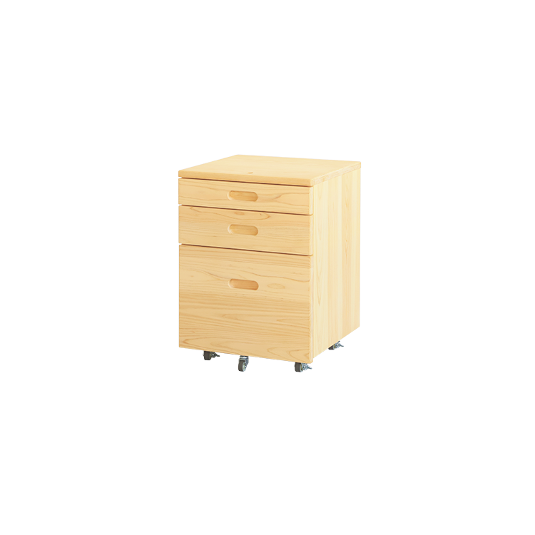 引き手ワゴン L 学習机 デスク ワゴン 机棚 ひのき シンプル 木製
