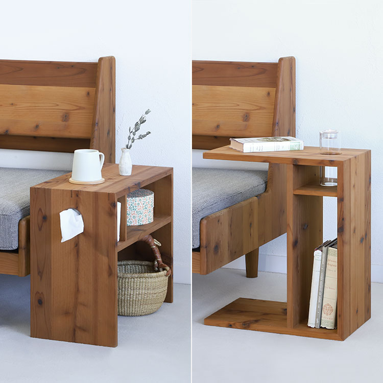 用途や気分よって高さを使い分け サイドテーブル A .ERA ひのき リビング テーブル ひのき シンプル 木製