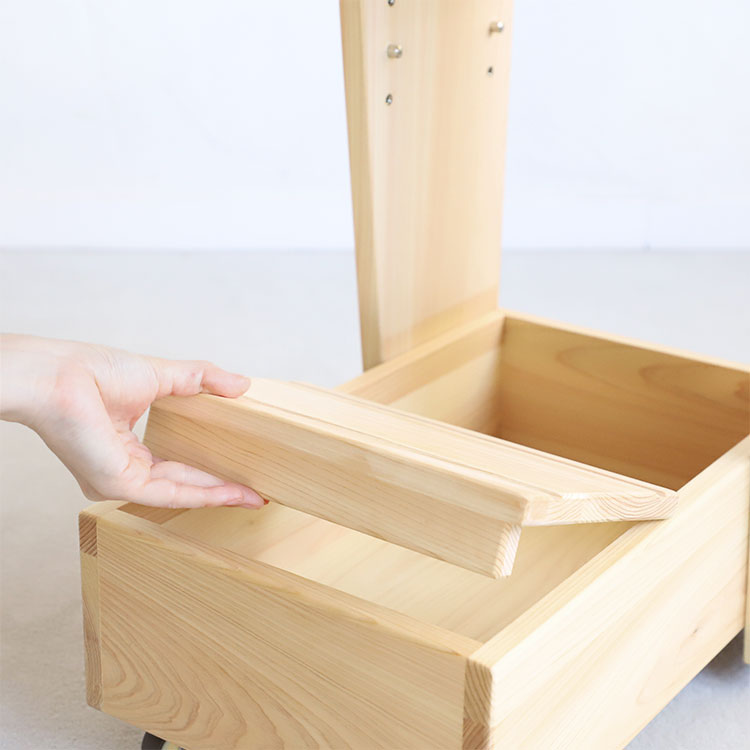 ボックス部分にぴったりはまる棚板 サイドテーブル C リビング ソファテーブル ひのき シンプル 木製