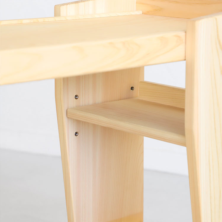 取り外しもできる、3段階の可動棚 サイドテーブル C リビング ソファテーブル ひのき シンプル 木製