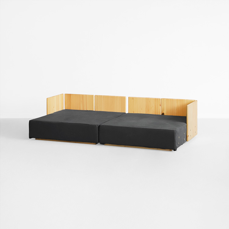 洗える小上がりソファ J2.8 帆布 ひのき ソファ シンプル 木製 ファブリック