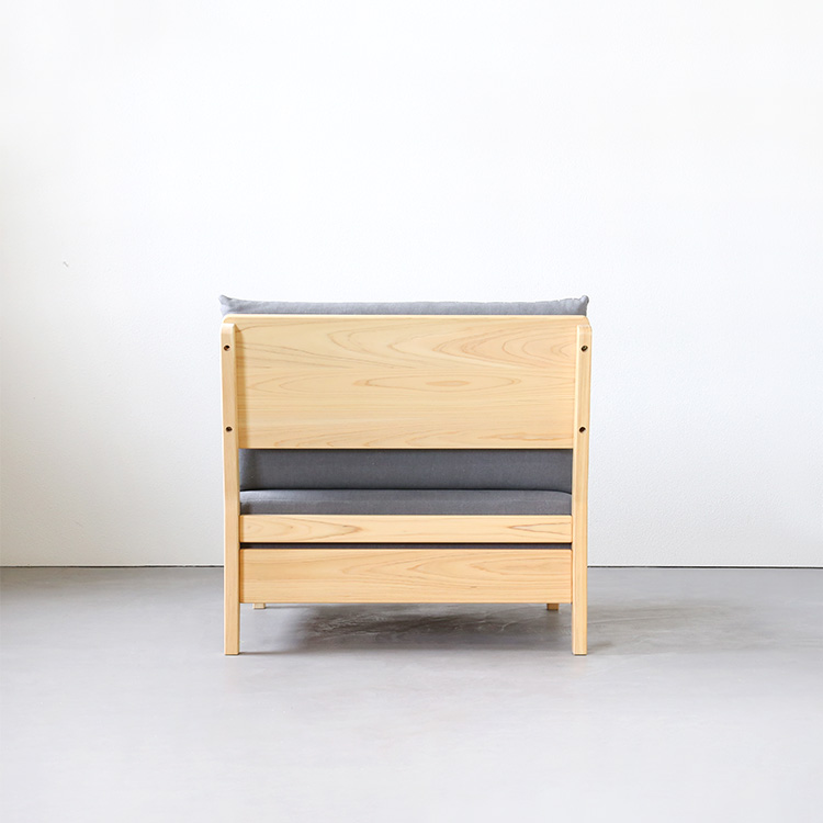 洗えるゆったりソファ S1.4 armless 帆布 ひのき ソファ シンプル 木製