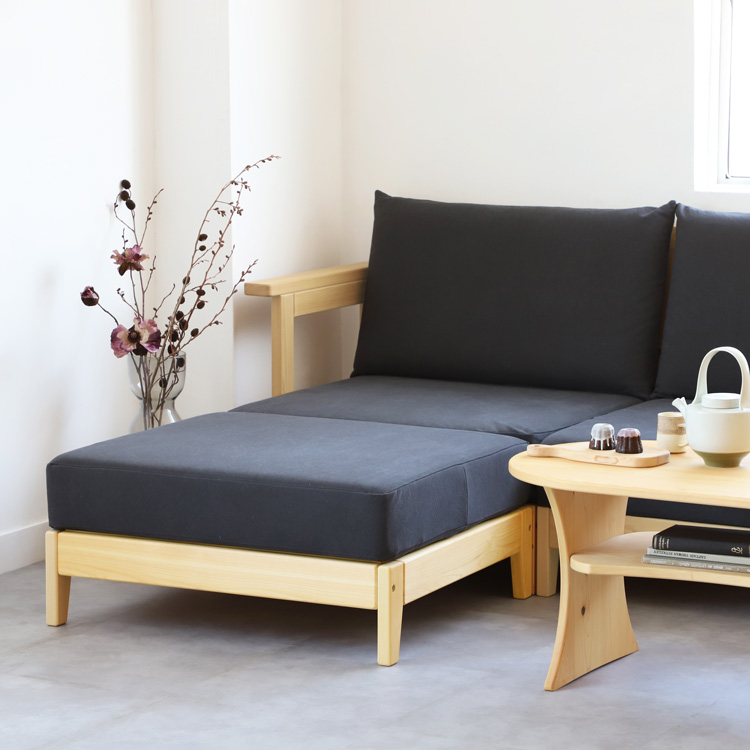 洗えるゆったりソファ S1.4 armless 帆布 ひのき ソファ シンプル 木製