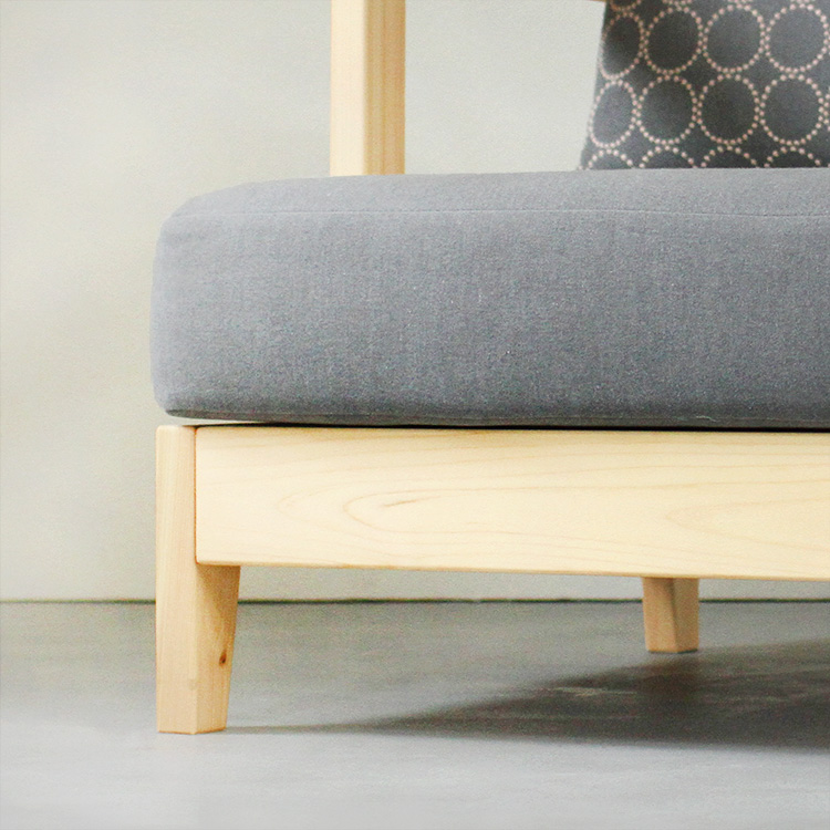 洗えるゆったりソファ S1.4 armless 帆布 ひのき ソファ シンプル 木製