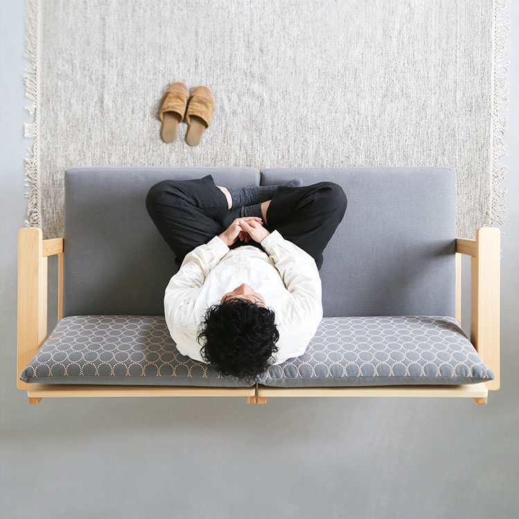 あぐらを組めるゆったりサイズ ソファ S2.7 armless kvadrat ひのき ソファ シンプル 木製 クヴァドラ