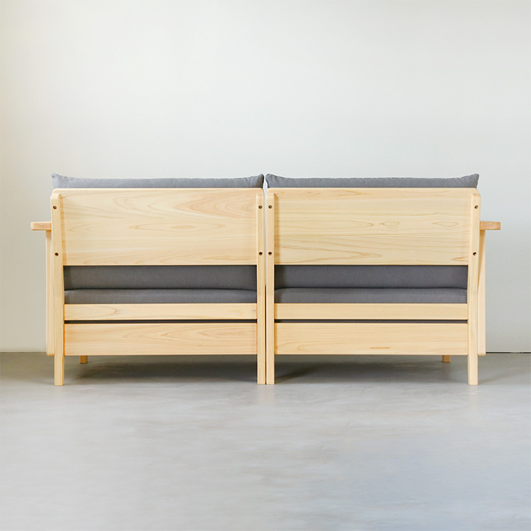 洗えるゆったりソファ S2.7 double arm 帆布 ひのき ソファ シンプル 木製