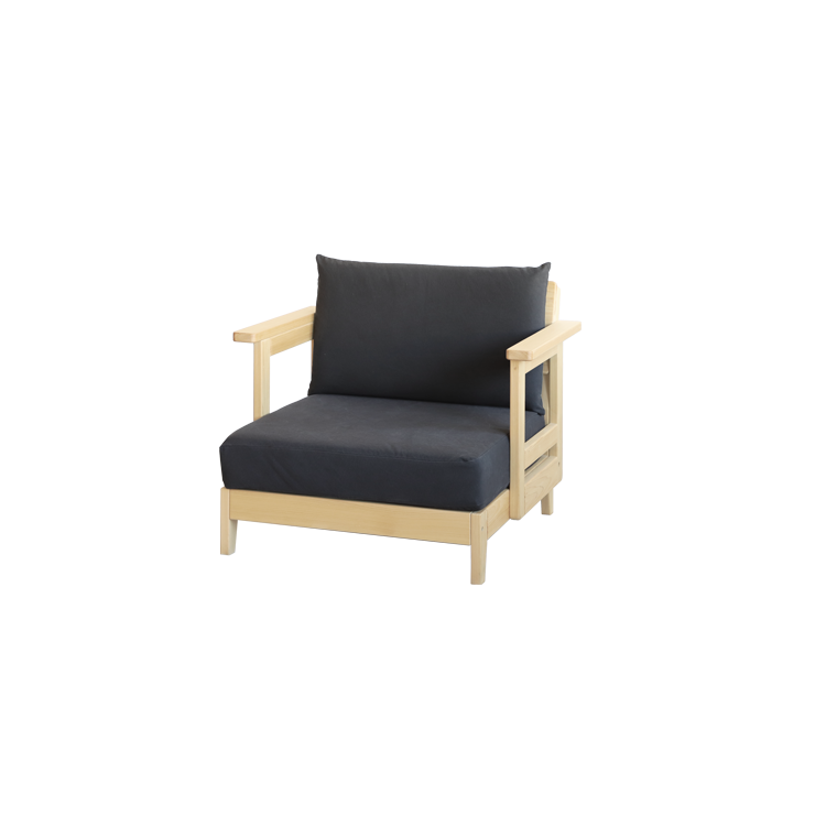 洗えるゆったりソファ S2.7 double arm 帆布 ひのき ソファ シンプル 木製