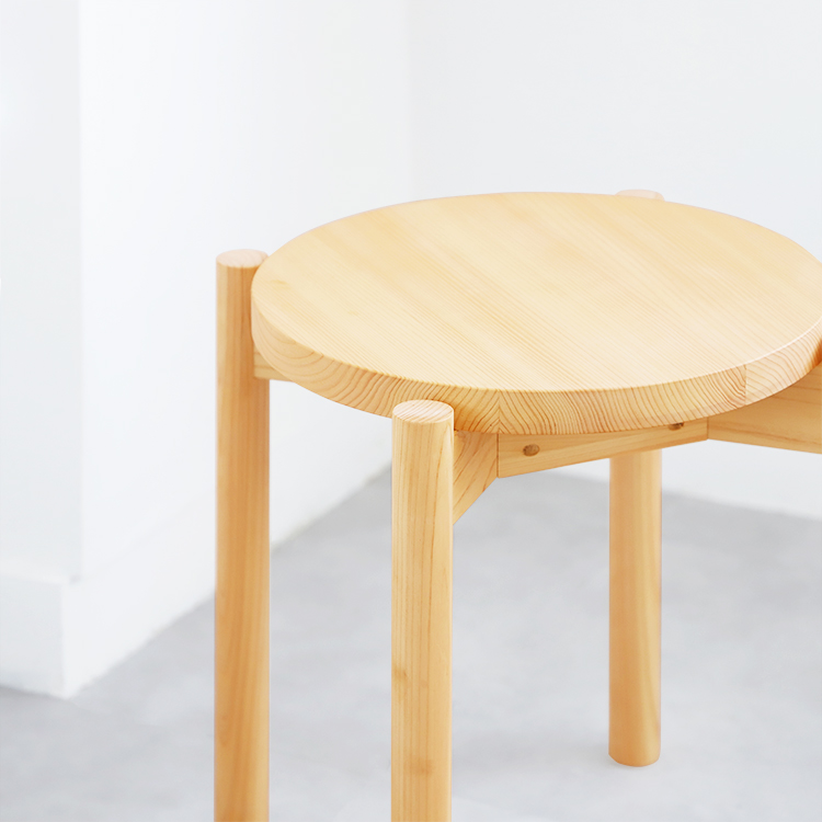 座面、脚部 ぜーんぶ「まる」 スツール O 椅子 ダイニング リビング オーガニック シンプル ひのき 木製