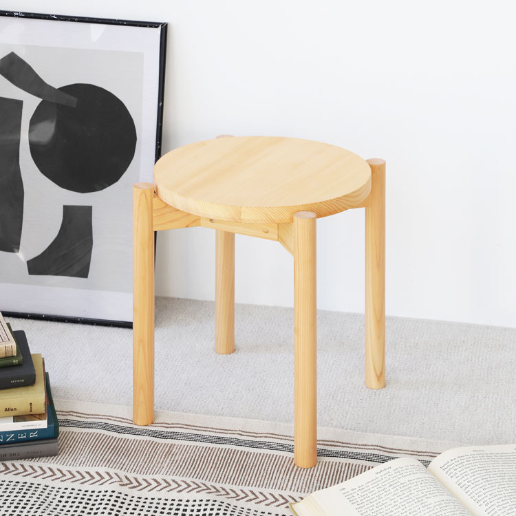 スツール O 椅子 ダイニング リビング オーガニック シンプル ひのき 木製