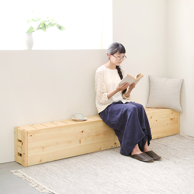 ベッド以外の使い道はベンチがおすすめ 収納ベンチ スタンダード ひのき シンプル 木製