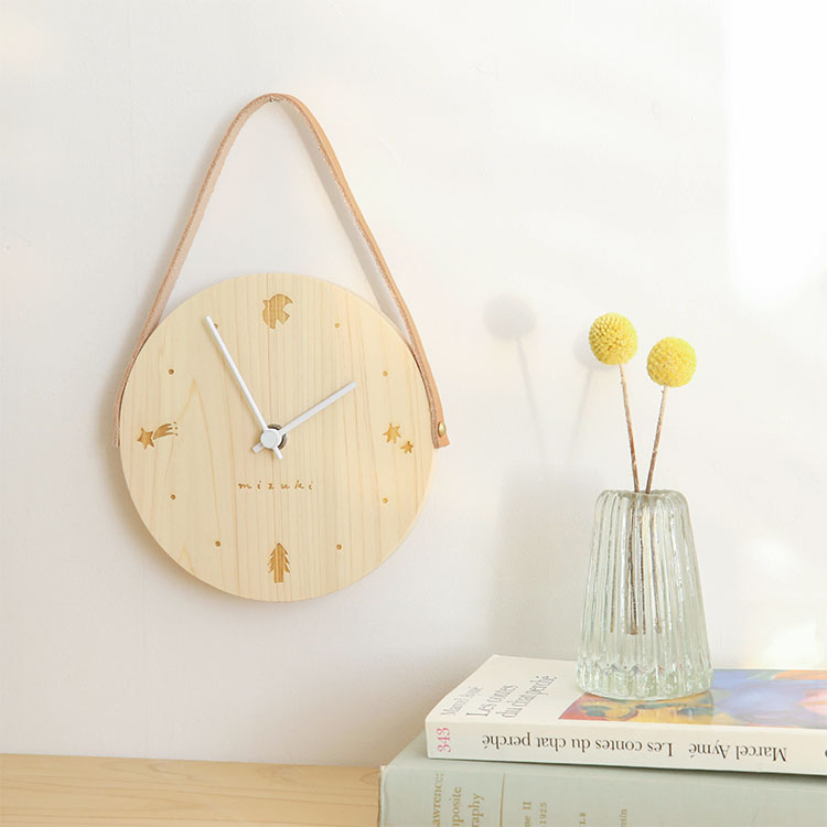 てがき時計 ひのき 時計 シンプル 木製