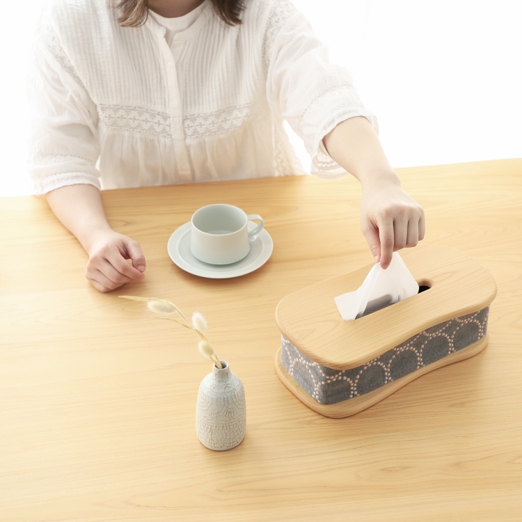 マジックテープで簡単に取り付け ティッシュカバー kaku ひのき mina perhonen ミナペルホネン シンプル 木製