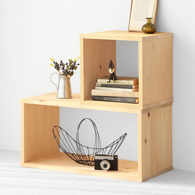 wakuセット 03  ラック シェルフ　収納家具 ひのき シンプル 木製