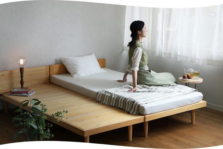 森の香りと肌ざわりで眠れる寝室