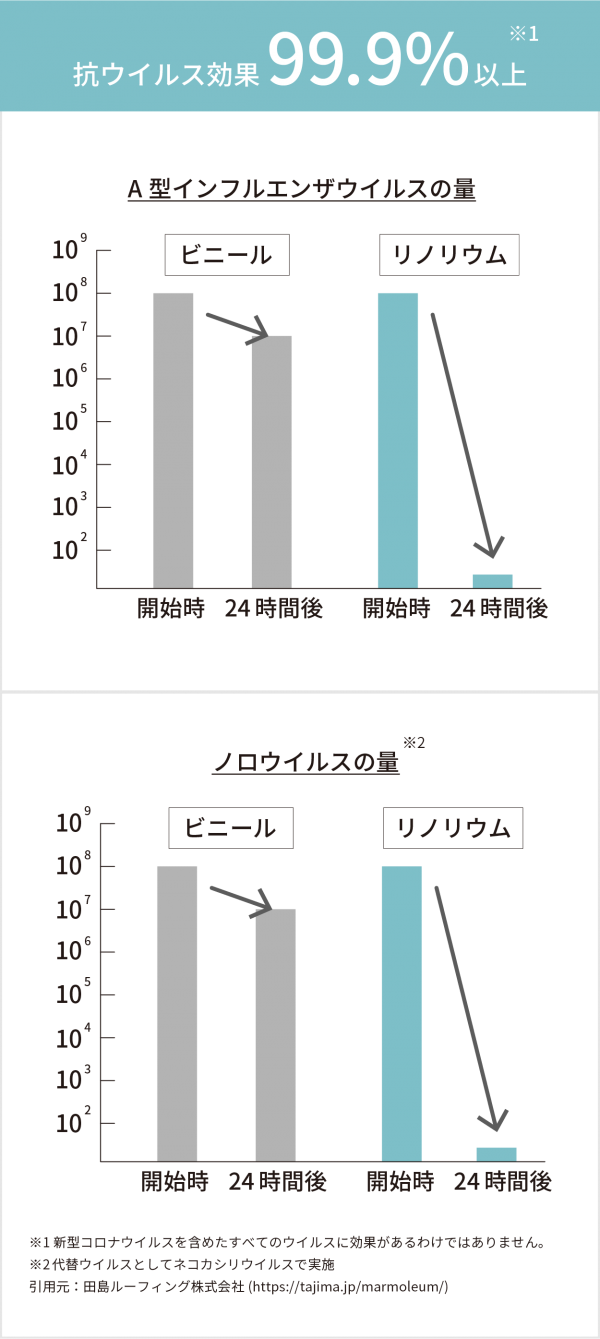 リノリウムの抗アレルギー効果　グラフ